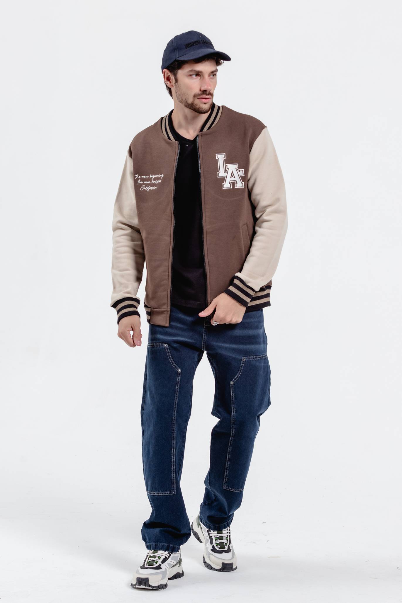 CAMPERA BOMBER TIRAS TEJIDAS