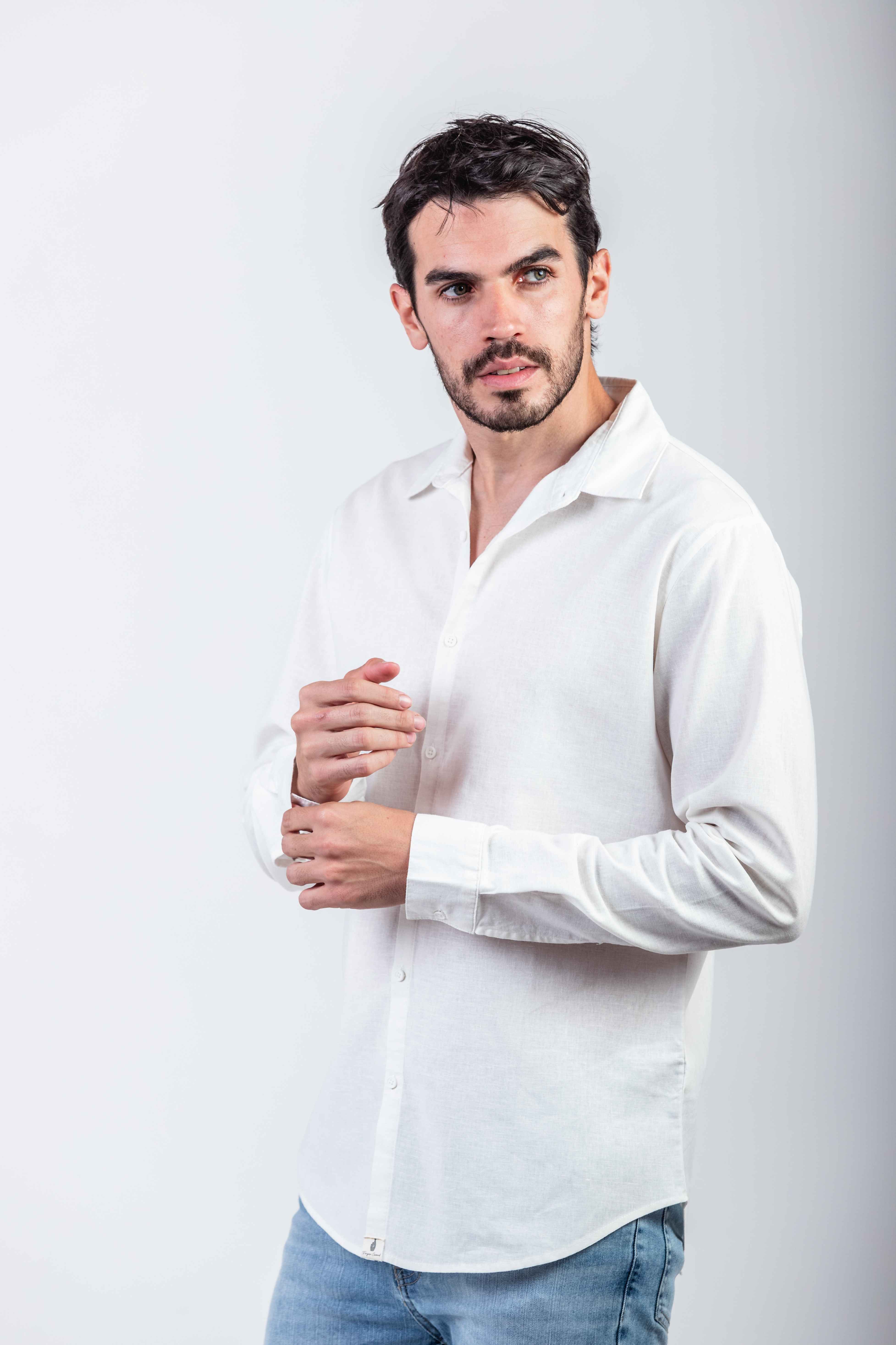 CAMISA M/L LINO IMPORTADA