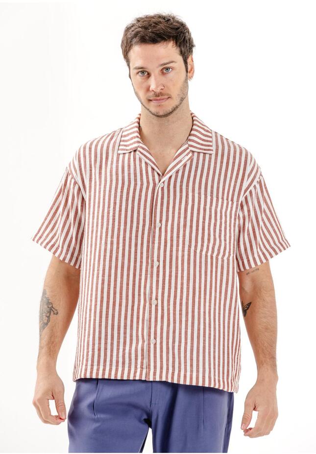 CAMISA M/C LINO RAYADO TOLEDO