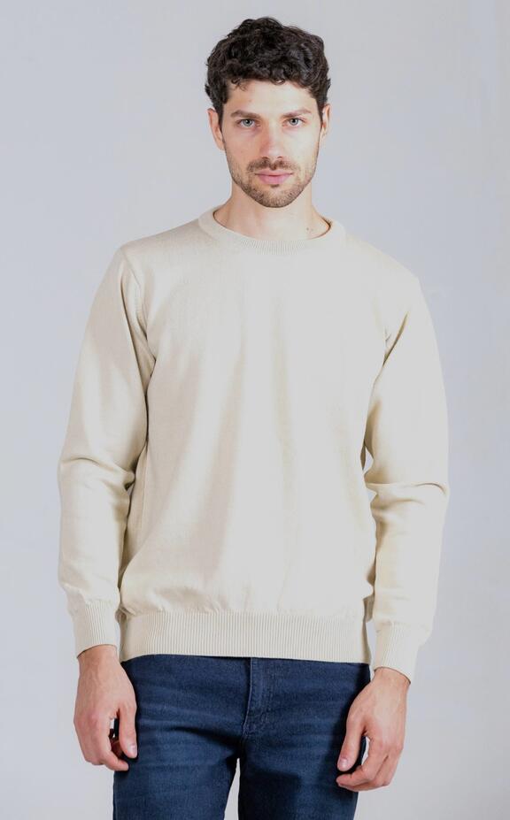 SWEATER  CUELLO REDONDO  LISO BORDADO