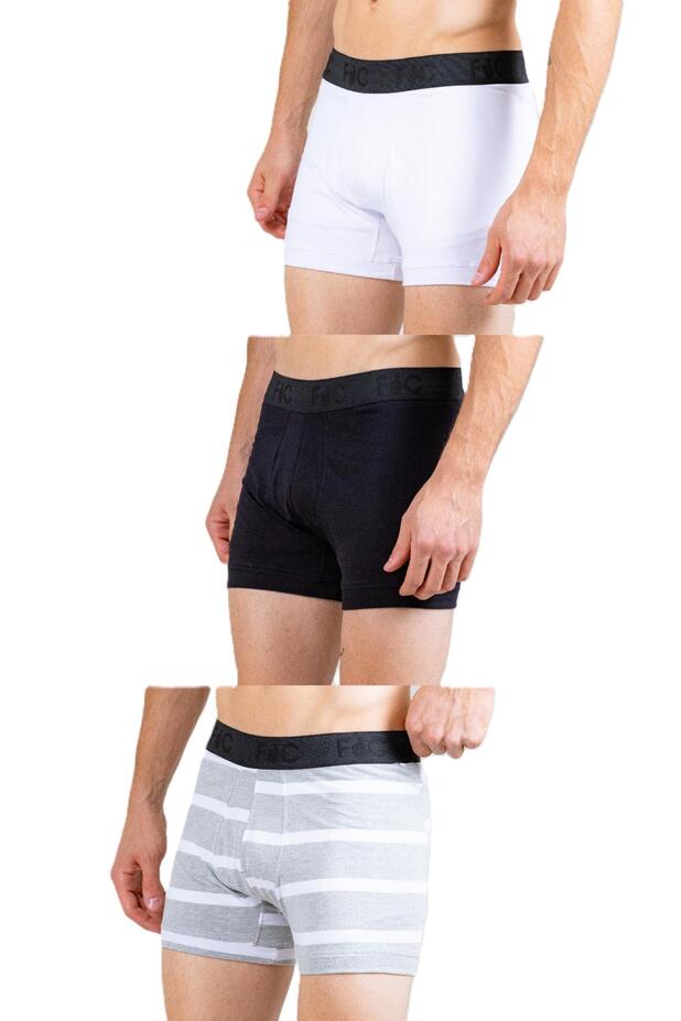 BOXER TRI PACK  2 LISOS 1 RAYADO